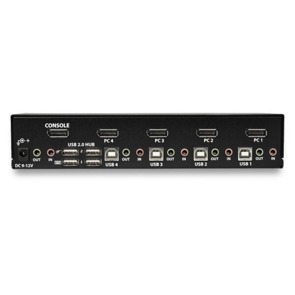 StarTech.com 4 Port DisplayPort KVM Switch, 4K 60Hz, Single Display, Dual Port UHD DP 1.2 USB KVM Switch met Geïntegreerde USB 2 - Afbeelding 3