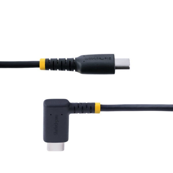 StarTech.com 2m USB-C Oplaadkabel, Haakse USB-C Kabel, 60W PD 3A, Robuuste Fast Charge USB-C Kabel, USB 2.0 Type-C, USB Laadkabe - Afbeelding 2