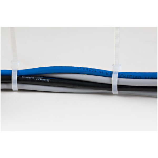 StarTech.com 20 cm Witte Kabelbinders 4 mm Breed, 55 mm Bundeldiameter, 22 kg Treksterkte Zelfsluitende Snelbinders uit Nylon me - Afbeelding 5