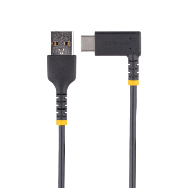 StarTech.com 15cm USB A naar USB-C Oplaadkabel, Robuuste Fast Charge USB A naar USB-C Data Kabel, Haakse Type-C Kabel, Rugged Ar - Afbeelding 2