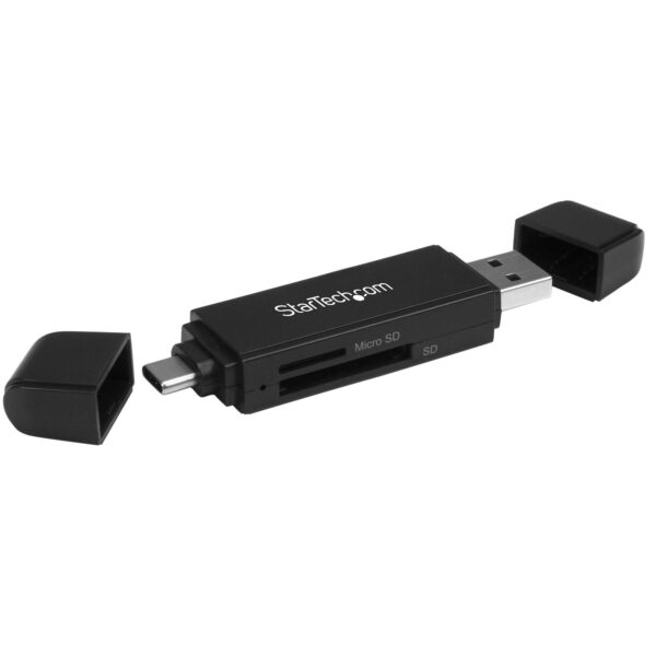 StarTech.com USB 3.0 Geheugenkaart Reader/Writer voor SD en microSD Kaarten, USB-C en USB-A, USB 3.0 SD Card Reader, Compact, 5G - Afbeelding 2