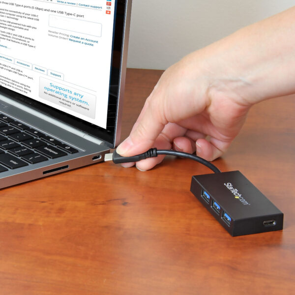 StarTech.com 4-poorts USB C hub - USB-C naar 1x USB-C en 3x USB-A - USB 3.0 hub - 5Gbps - Afbeelding 2