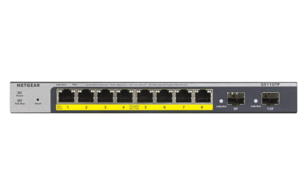 NETGEAR GS110TP Managed L2/L3/L4 Gigabit Ethernet (10/100/1000) Power over Ethernet (PoE) Grijs - Afbeelding 4