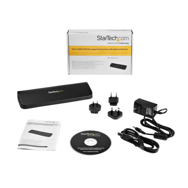 StarTech.com Dual Monitor USB 3.0 Laptop Docking Station met HDMI/DVI/VGA, 3x USB-A Hub, GbE, Audio, Universeel Type-A Dock voor - Afbeelding 10