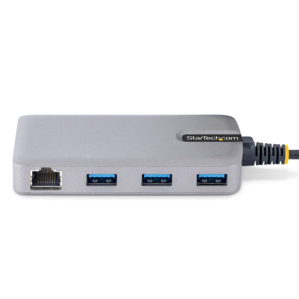 StarTech.com 3-Port USB-C Hub met Ethernet, 3x USB-A , Gigabit Ethernet RJ45, USB 3.0 5Gbps, Bus-Powered, 30cm Kabel, Compacte L - Afbeelding 3