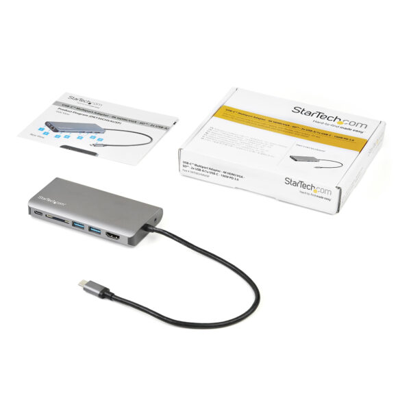 StarTech.com USB-C Multiport Adapter - USB-C Travel Dock met 4K HDMI of 1080p VGA - 3x USB 3.0 Hub, SD, GbE, Audio, 100W PD Pass - Afbeelding 12