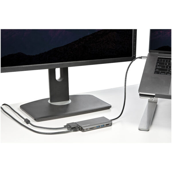 StarTech.com USB-C Multiport Adapter - USB-C Travel Dock met 4K HDMI of 1080p VGA - 3x USB 3.0 Hub, SD, GbE, Audio, 100W PD Pass - Afbeelding 10