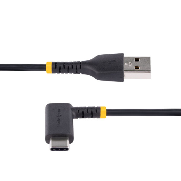 StarTech.com 15cm USB A naar USB-C Oplaadkabel, Robuuste Fast Charge USB A naar USB-C Data Kabel, Haakse Type-C Kabel, Rugged Ar - Afbeelding 3