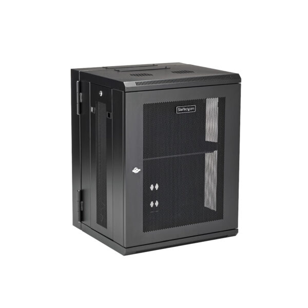 StarTech.com 4 Post 15U Wandmonteerbare Netwerkkast met 1U Schap, 19" Scharnierende Patchkast voor Data/AV/Electronica/Computer - Afbeelding 7