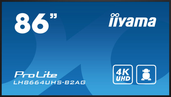 iiyama LH8664UHS-B2AG beeldkrant Digitale signage flatscreen 2,18 m (86") Wifi 500 cd/m² 4K Ultra HD Zwart Type processor Androi