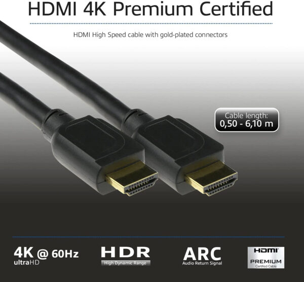 ACT 1,5 meter HDMI High Speed premium certified kabel v2.0 HDMI-A male - HDMI-A male - Afbeelding 3