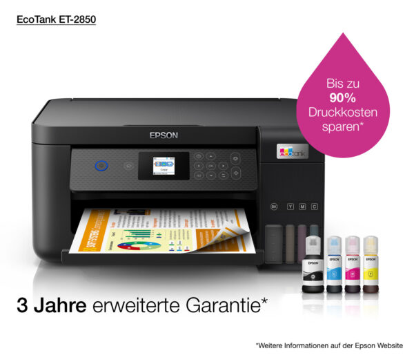 Epson EcoTank ET-2850 A4 multifunctionele Wi-Fi-printer met inkttank, inclusief tot 3 jaar inkt - Afbeelding 16
