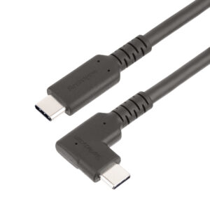 StarTech.com 50cm Haakse USB-C Kabel, Rugged, USB 3.2 Gen 2 (10 Gbps), USB C naar C Data transfer Kabel met Rechte Hoek, 4K 60Hz