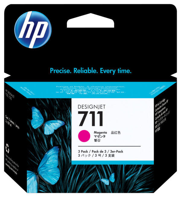 HP 711 magenta DesignJet inktcartridges, 29 ml, 3-pack