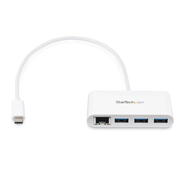 StarTech.com 3-poorts USB 3.0 Hub met Gigabit Ethernet - 5Gbps - USB-C - wit - Afbeelding 2