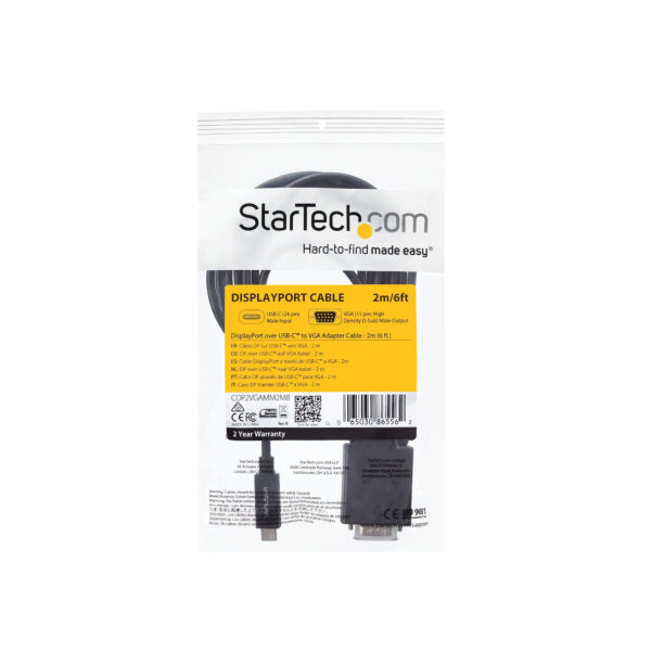StarTech.com USB-C naar VGA kabel 2 m 1920x1200- zwart - Afbeelding 6