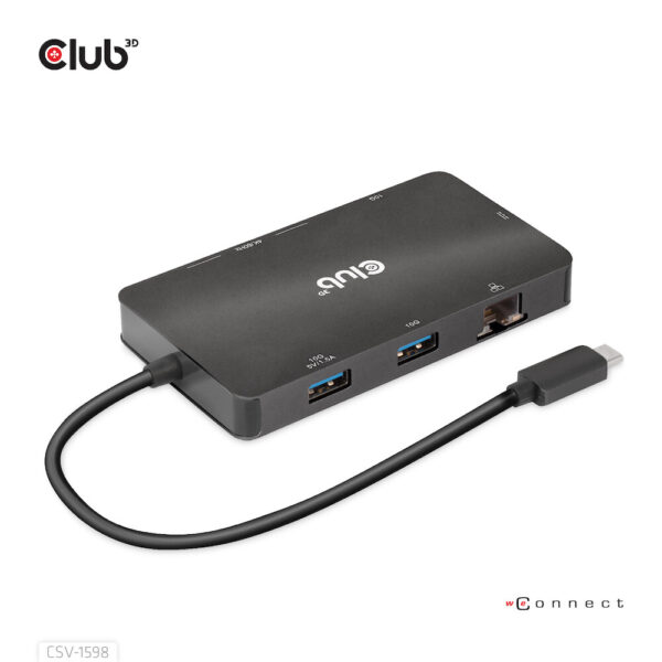 CLUB3D USB Gen2 Type-C to Dual DisplayPort 4k60Hz 7-in-1 HUB - 2x Displayport - Afbeelding 9