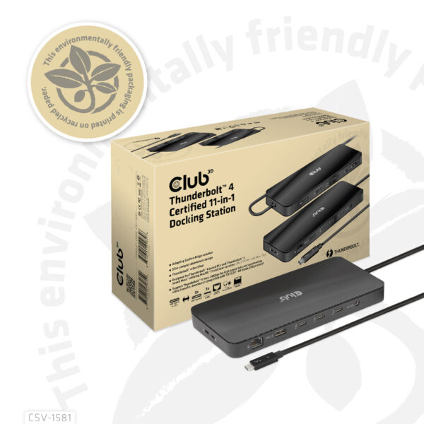 CLUB3D Thunderbolt 4 Certified 11-in-1 Docking Station - Afbeelding 21