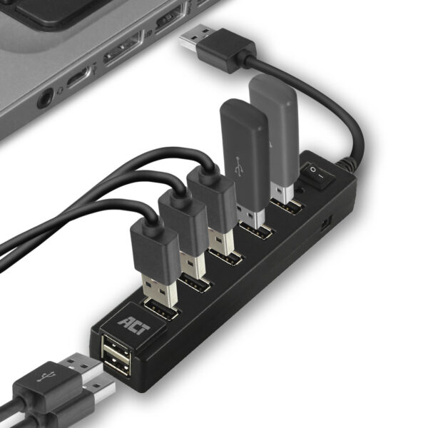 ACT USB hub 7 poorts, aan/uit-schakelaar - Afbeelding 5