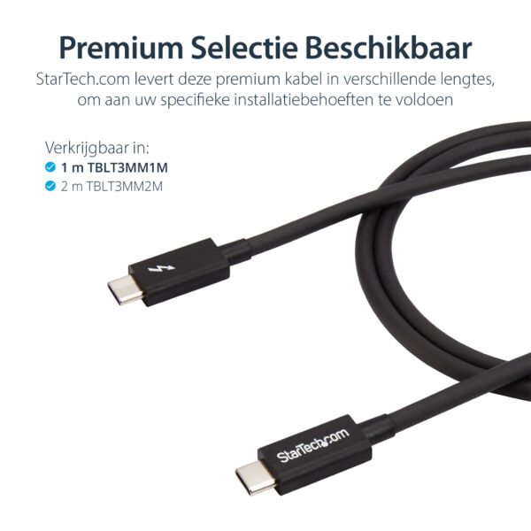 StarTech.com 1m Thunderbolt 3 Kabel, 20Gbps, 100W PD, 4K, Thunderbolt Gecertificeerd, Thunderbolt 4/USB 3.2/DisplayPort Compatib - Afbeelding 9