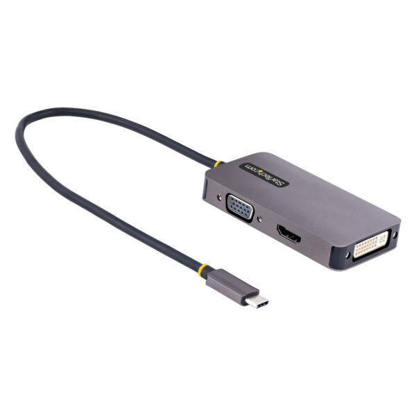 StarTech.com USB-C Display Adapter, USB C naar HDMI DVI VGA Adapter, 4K 60Hz, Aluminium, Video Display Adapter, Thunderbolt 3 /