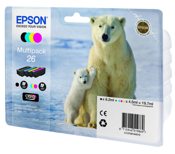 Epson Polar bear Multipack 4-colours 26 Claria Premium Ink - Afbeelding 3