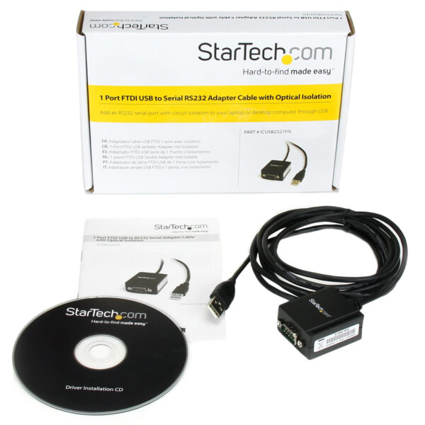 StarTech.com 1-poort FTDI USB naar RS232 Seriële Adapter Verloopkabel met Optische Isolatie - Afbeelding 2