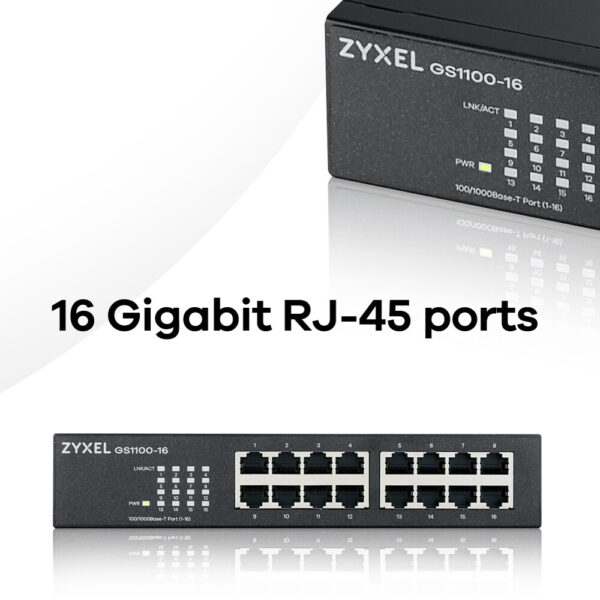 Zyxel GS1100-16 Unmanaged Gigabit Ethernet (10/100/1000) - Afbeelding 4