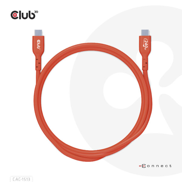 CLUB3D USB2 Type-C Bi-Directional USB-IF Certified Cable Data 480Mb, PD 240W(48V/5A) EPR M/M 3m / 9.84 ft - Afbeelding 12