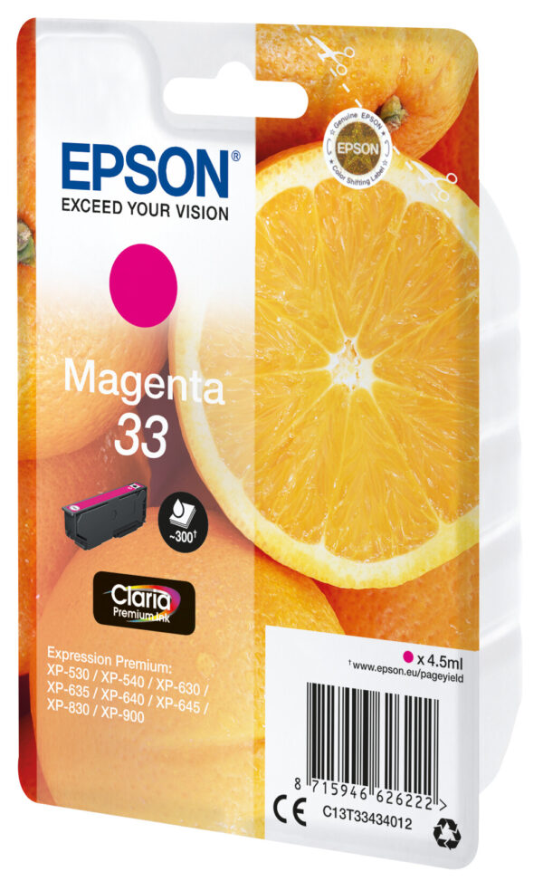 Epson Oranges Singlepack Magenta 33 Claria Premium Ink - Afbeelding 5