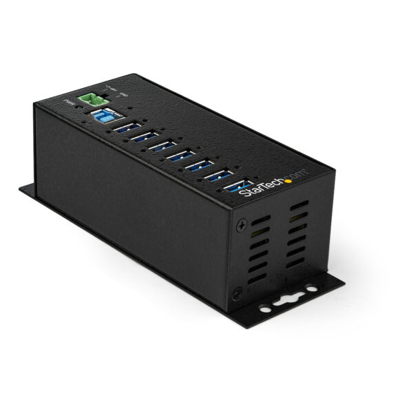 StarTech.com 7-Port USB 3.0 Hub met Power Adapter - Metalen Industriële USB-A Hub met ESD & 350W Overspanningsbeveiliging - Din
