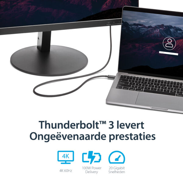 StarTech.com 1m Thunderbolt 3 Kabel, 20Gbps, 100W PD, 4K, Thunderbolt Gecertificeerd, Thunderbolt 4/USB 3.2/DisplayPort Compatib - Afbeelding 10