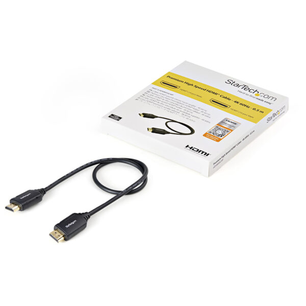 StarTech.com Premium High Speed HDMI kabel met ethernet 4K 60Hz 0.5 m - Afbeelding 2