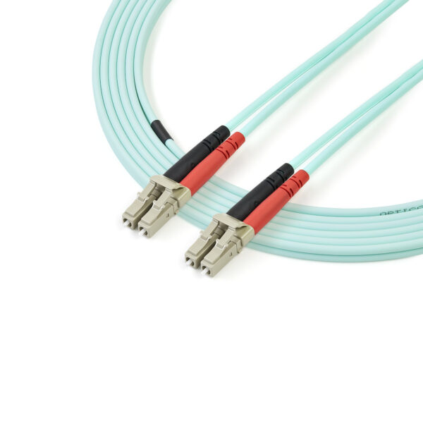 StarTech.com 3m LC/UPC naar LC/UPC OM4 Multimode Glasvezel Netwerkkabel, 50/125µm LOMMF/VCSEL Zipcord Fiber, 100G Netwerken, Low - Afbeelding 3