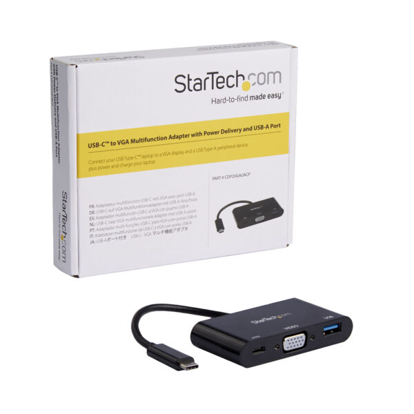 StarTech.com USB-C naar VGA multifunctionele adapter met Power Delivery en USB-A poort - Afbeelding 9