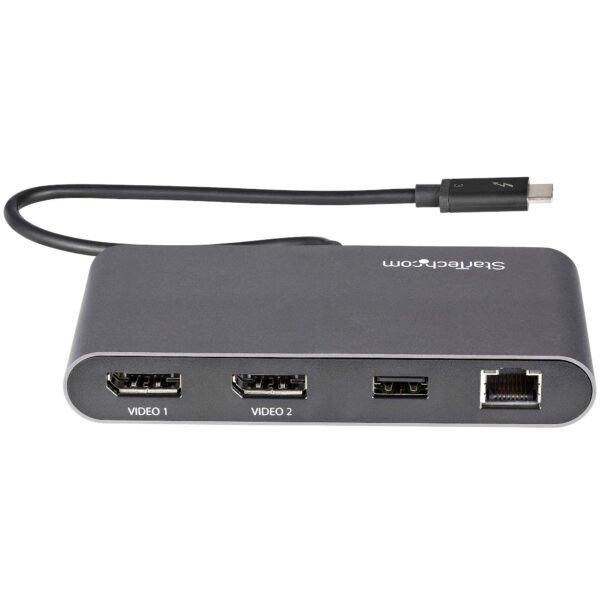 StarTech.com Thunderbolt 3 Mini Dock, Draagbare Dual Monitor Docking Station met DP 4K 60Hz, 1x USB-A Hub (USB 3.0/5 Gbps), GbE, - Afbeelding 4