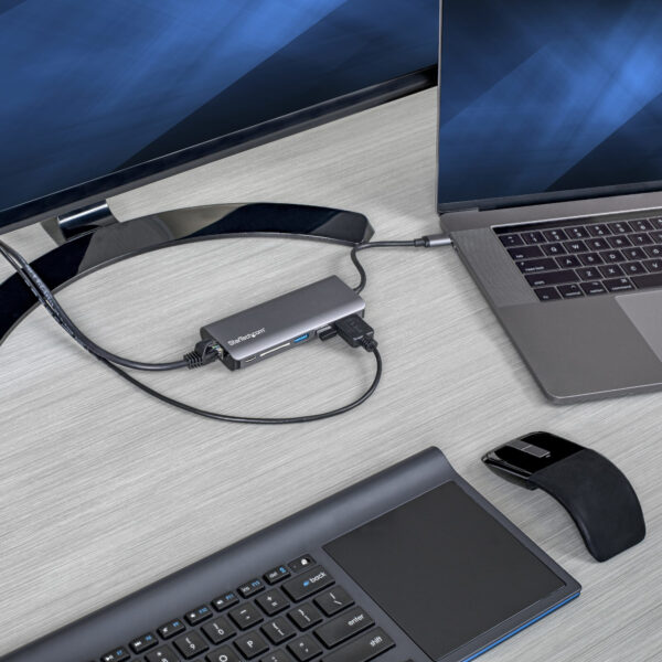 StarTech.com USB-C Multiport Adapter - USB-C Travel Dock met 4K HDMI, 3x USB 3.0 Hub, SD/SDHC, GbE, 60W PD 3.0 Pass-Through - Co - Afbeelding 6