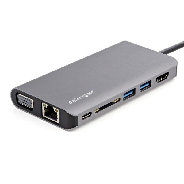 StarTech.com USB-C Multiport Adapter - USB-C Travel Dock met 4K HDMI of 1080p VGA - 3x USB 3.0 Hub, SD, GbE, Audio, 100W PD Pass - Afbeelding 2