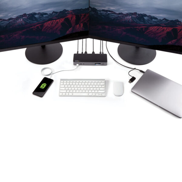 StarTech.com Universele Laptop Docking Station, Hybrid USB-C & USB-A Dock, Dual 4K DP & HDMI, 60W PD, Mac / Windows / Chrome OS, - Afbeelding 9