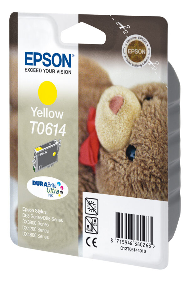 Epson Teddybear inktpatroon Yellow T0614 DURABrite Ultra Ink - Afbeelding 3