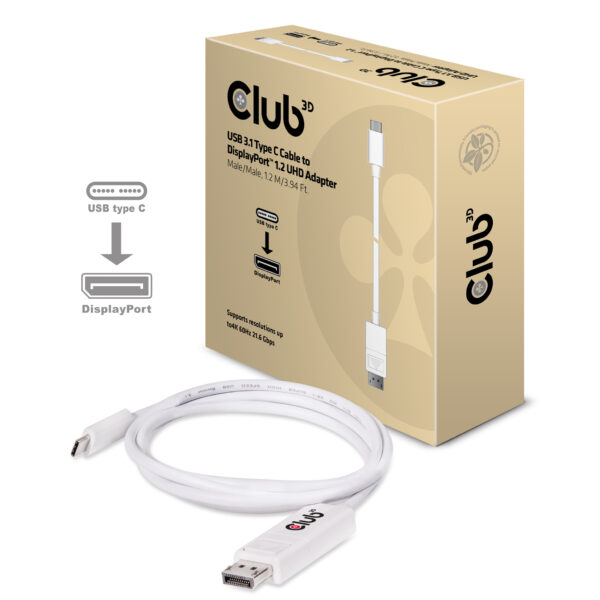 CLUB3D USB 3.1 Type C Cable to DisplayPort 1.2 UHD Adapter - Afbeelding 6