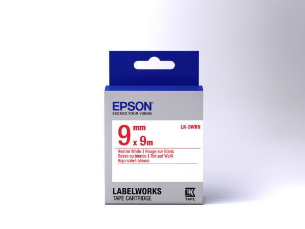 Epson Standard Tape- LK-3WRN Std Red/Wht 9/9 - Afbeelding 2