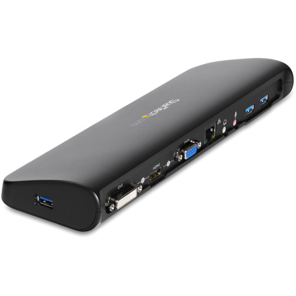 StarTech.com Dual Monitor USB 3.0 Laptop Docking Station met HDMI/DVI/VGA, 3x USB-A Hub, GbE, Audio, Universeel Type-A Dock voor - Afbeelding 3