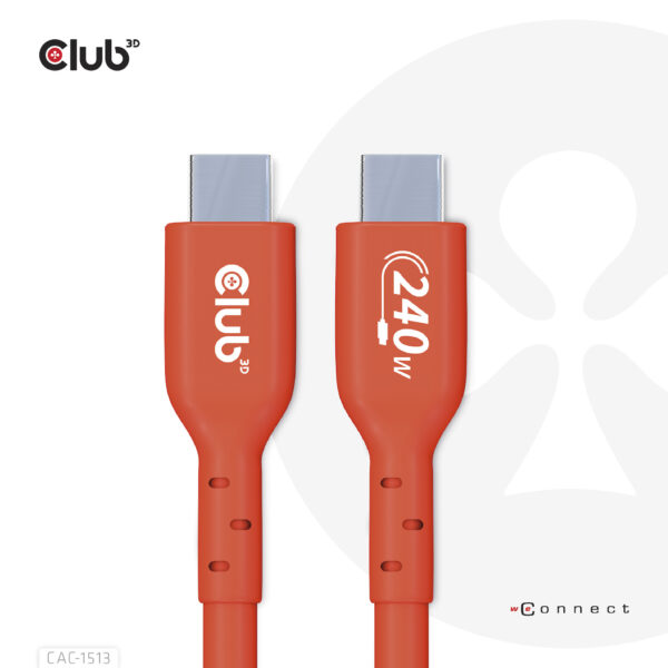 CLUB3D USB2 Type-C Bi-Directional USB-IF Certified Cable Data 480Mb, PD 240W(48V/5A) EPR M/M 3m / 9.84 ft - Afbeelding 14