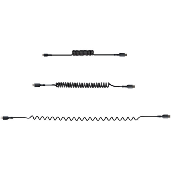 StarTech.com 50cm USB-C naar Lightning Kabel, Zwart, MFi Gecertificeerd, iPhone Lader Spiraalkabel, Duurzame Aramidevezels, Robu - Afbeelding 2