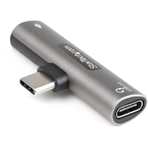 StarTech.com USB-C Audio & Oplaadadapter - USB-C Audio Adapter met USB-C Koptelefoon/Headset Poort en 60W USB Type-C Power Deliv - Afbeelding 2
