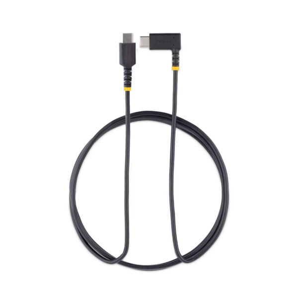 StarTech.com 2m USB-C Oplaadkabel, Haakse USB-C Kabel, 60W PD 3A, Robuuste Fast Charge USB-C Kabel, USB 2.0 Type-C, USB Laadkabe - Afbeelding 3