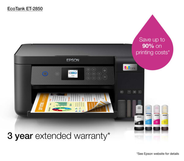 Epson EcoTank ET-2850 A4 multifunctionele Wi-Fi-printer met inkttank, inclusief tot 3 jaar inkt - Afbeelding 15