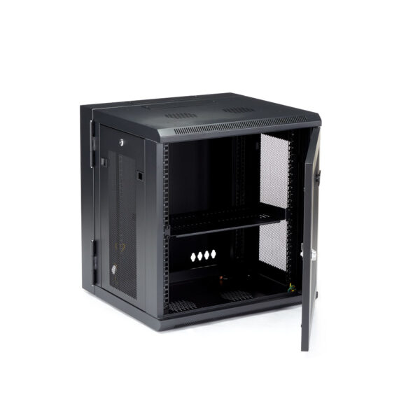 StarTech.com 4 Post 12U Wandmonteerbare Netwerkkast met 1U Schap, 19" Scharnierende Patchkast voor Data/AV/Electronica/Computer - Afbeelding 12