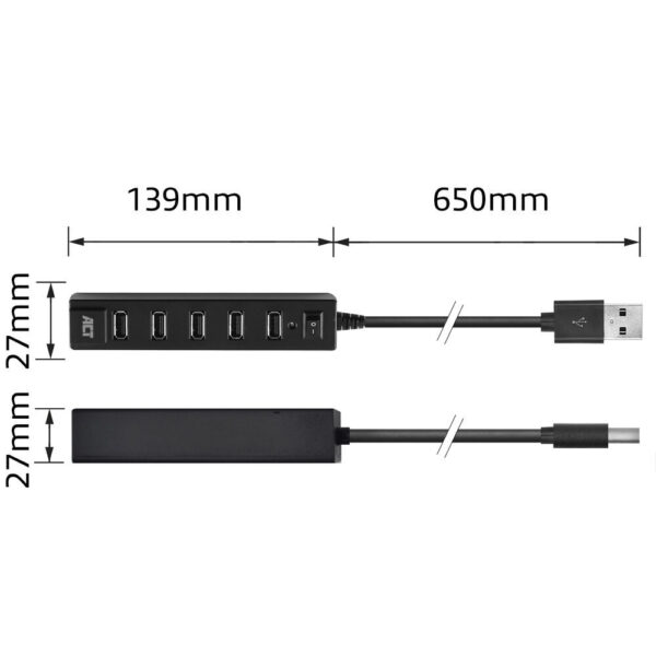 ACT USB hub 7 poorts, aan/uit-schakelaar - Afbeelding 4